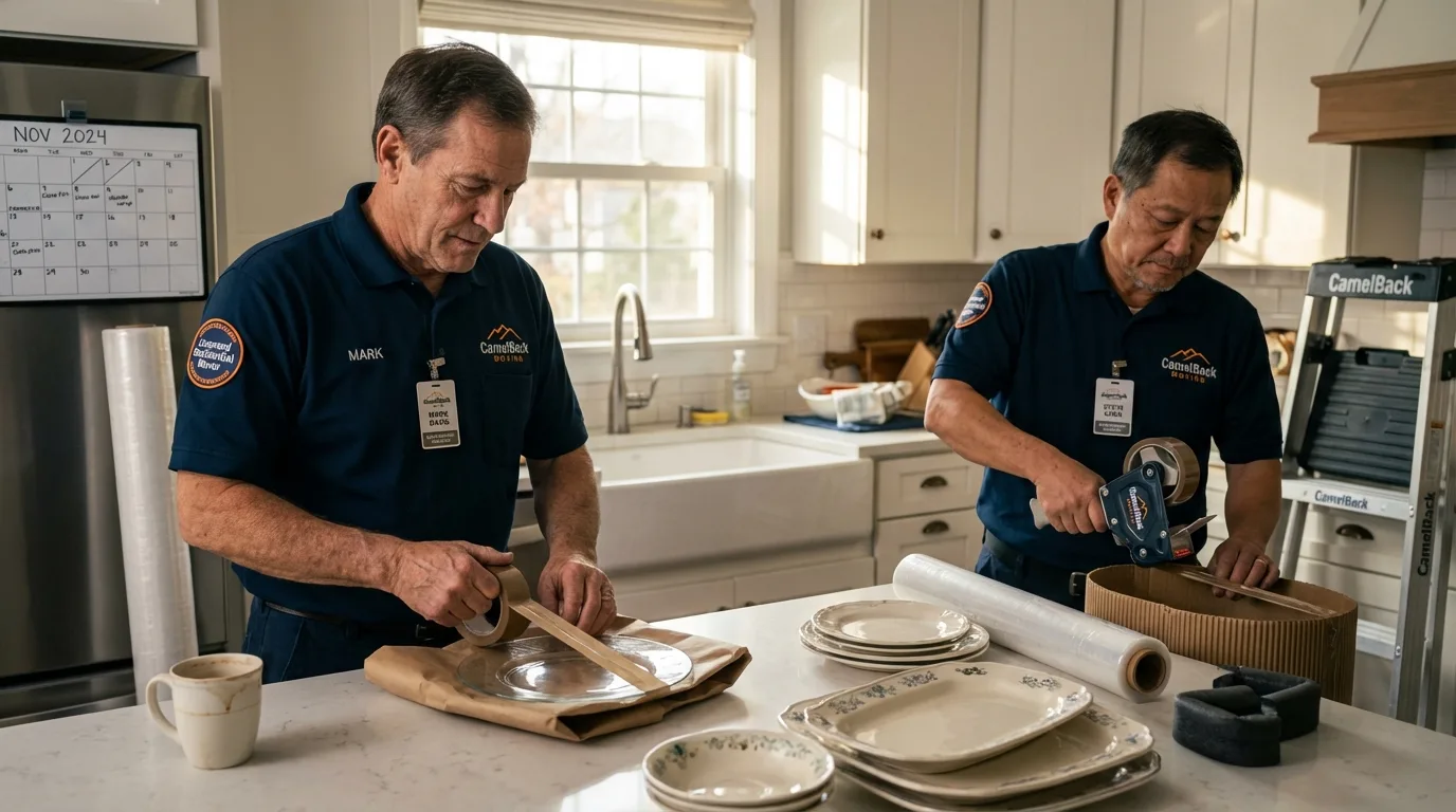 Professional crew packing kitchen dishware in Rupert, ID